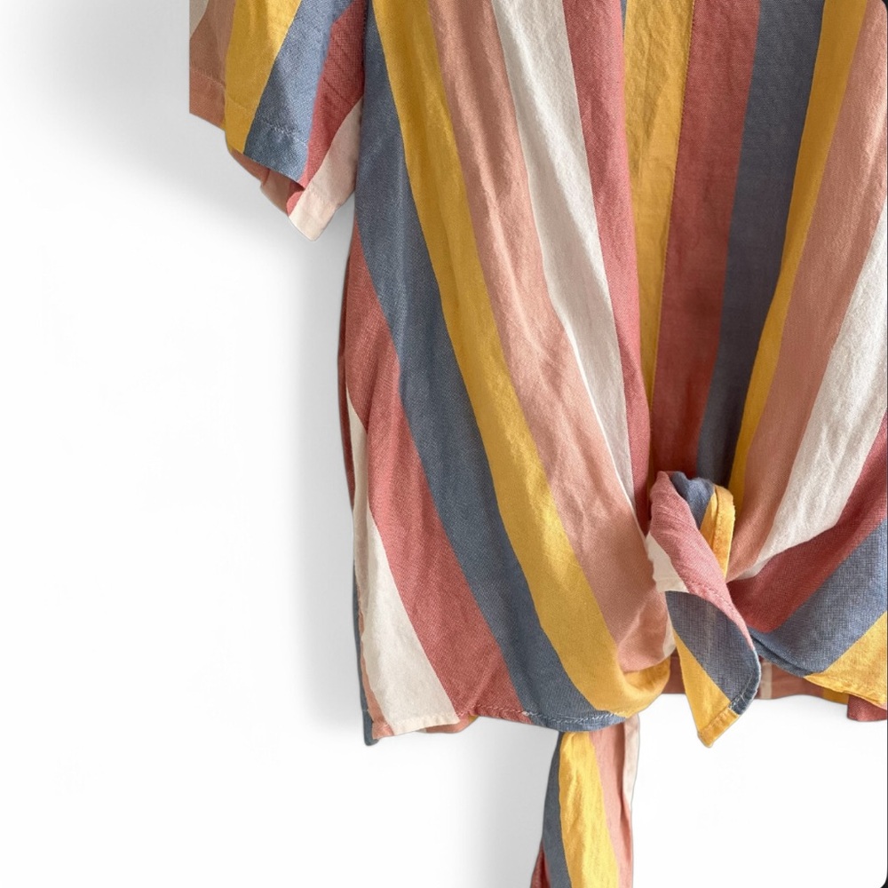 Madewell Button - Back Tie Tee In Sherbet Stripe - Picture 10 of 14